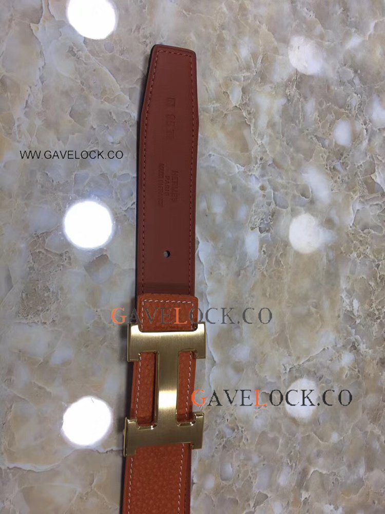 Hermes Double Sided Leather & Gold Buckle / Hermes Belt Men Fake